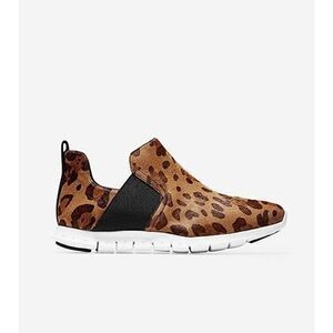 Cole Haan ZeroGrand Leopard Calf Hair Slip-On Sneaker Size 8.5 Lightweight EUC